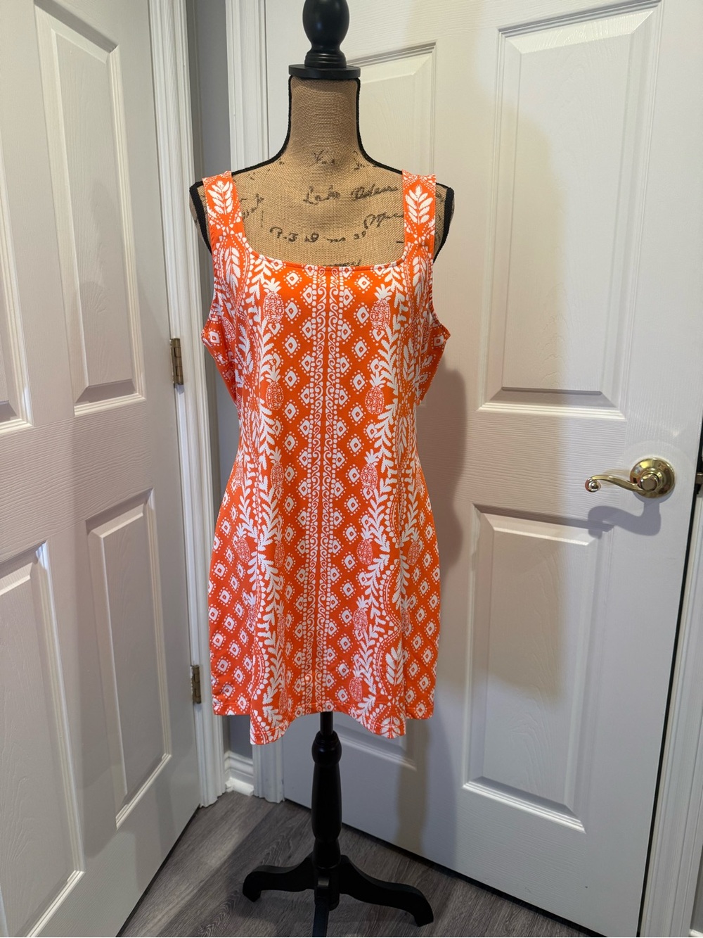 Lilly Pulitzer Larsa Swim Orange and White Coverup Dress